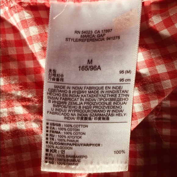 Gap Cotton gingham shirt Med - Picture 6 of 7